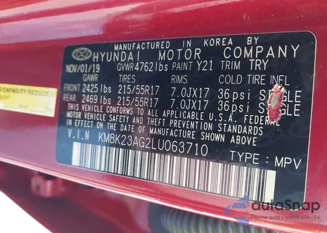 2020 Hyundai Kona Electric Sel из США, поврежденный, VIN KM8K23AG2LU063710